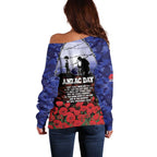ANZAC Day Off Shoulder Sweater Lest We Forget