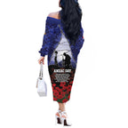 ANZAC Day Off The Shoulder Long Sleeve Dress Lest We Forget