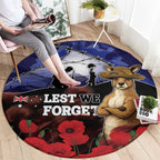 ANZAC Day Round Carpet Lest We Forget