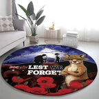 ANZAC Day Round Carpet Lest We Forget