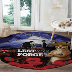 ANZAC Day Round Carpet Lest We Forget