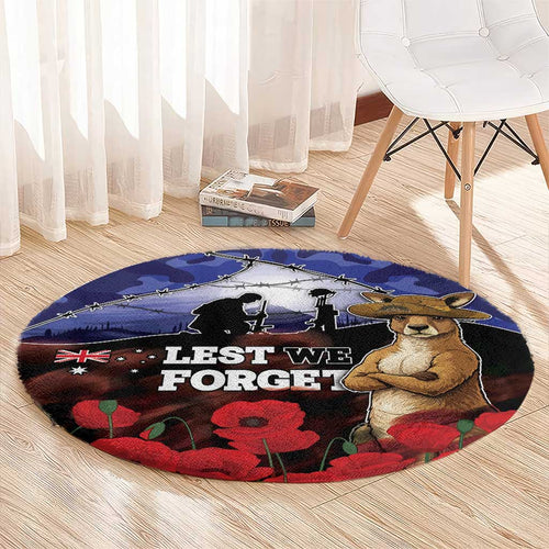 ANZAC Day Round Carpet Lest We Forget