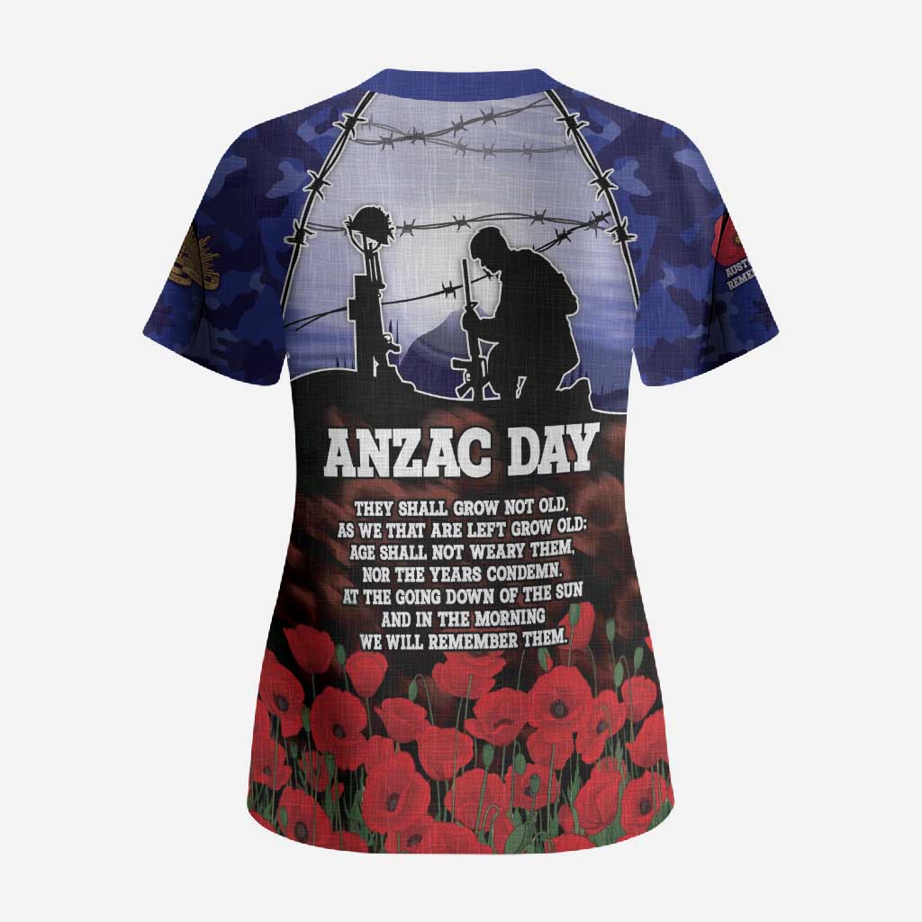 ANZAC Day Scrub Top Lest We Forget