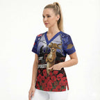 ANZAC Day Scrub Top Lest We Forget