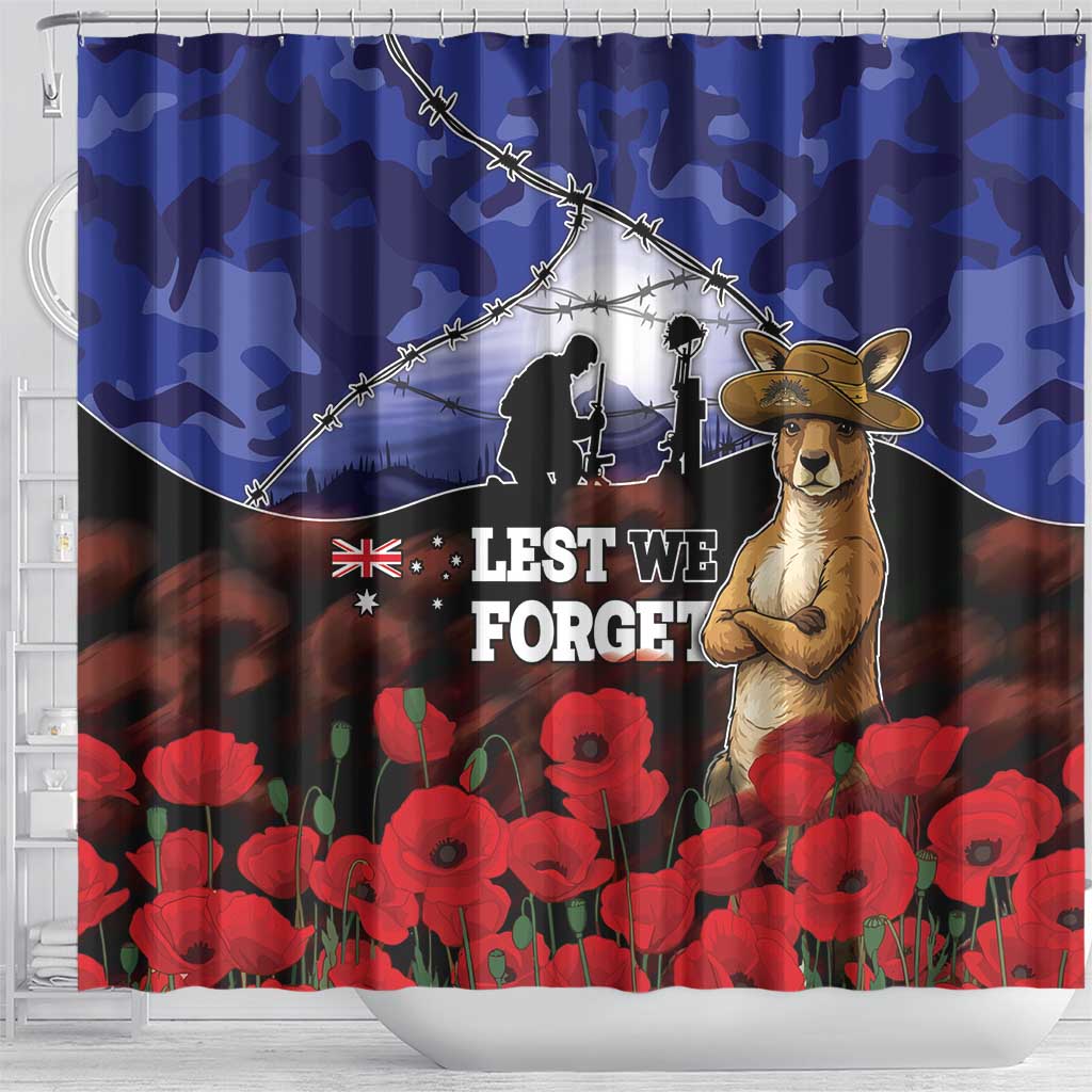 ANZAC Day Shower Curtain Lest We Forget