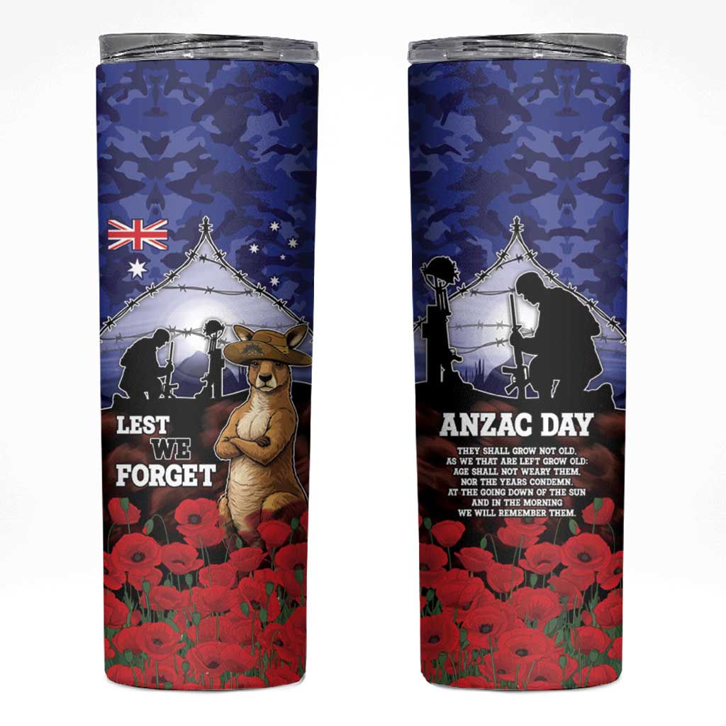 ANZAC Day Skinny Tumbler Lest We Forget