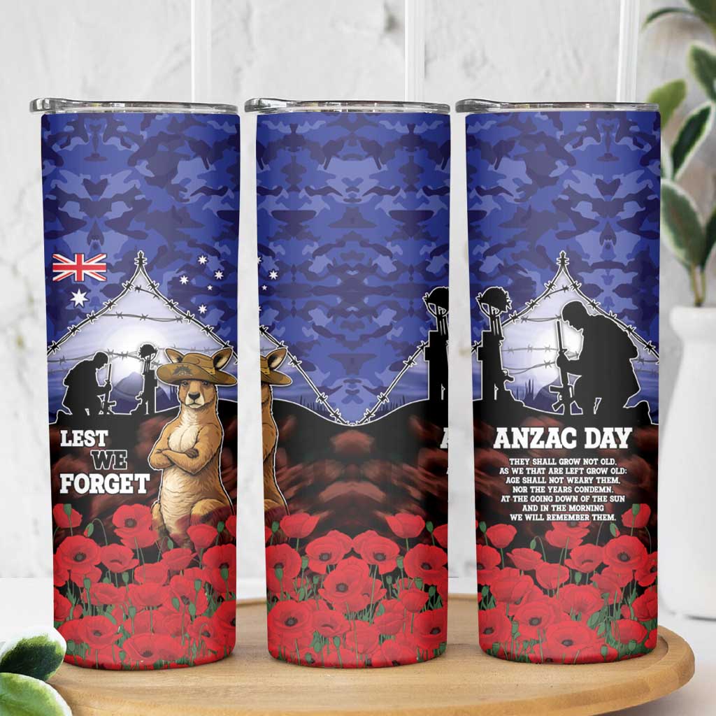 ANZAC Day Skinny Tumbler Lest We Forget