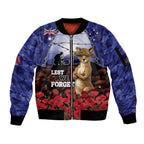ANZAC Day Sleeve Zip Bomber Jacket Lest We Forget