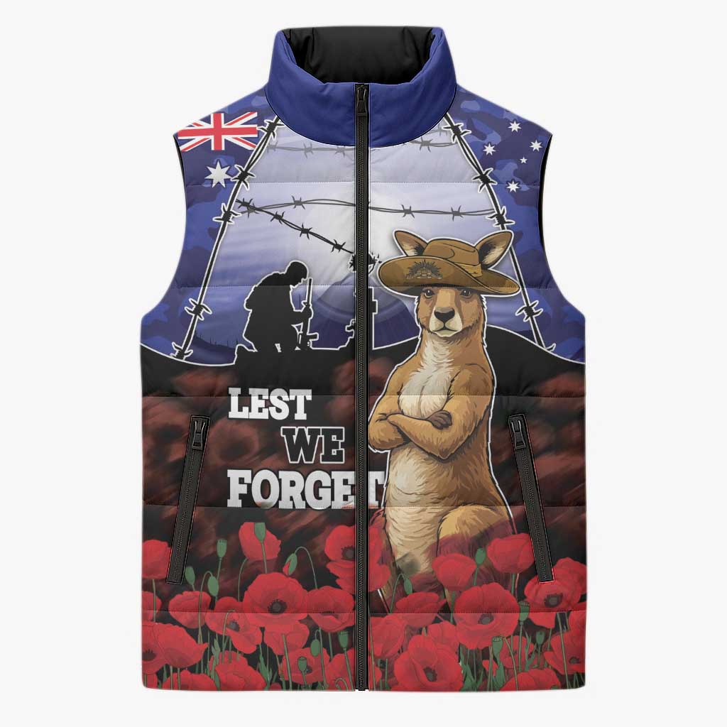 ANZAC Day Sleeveless Puffer Jacket Lest We Forget