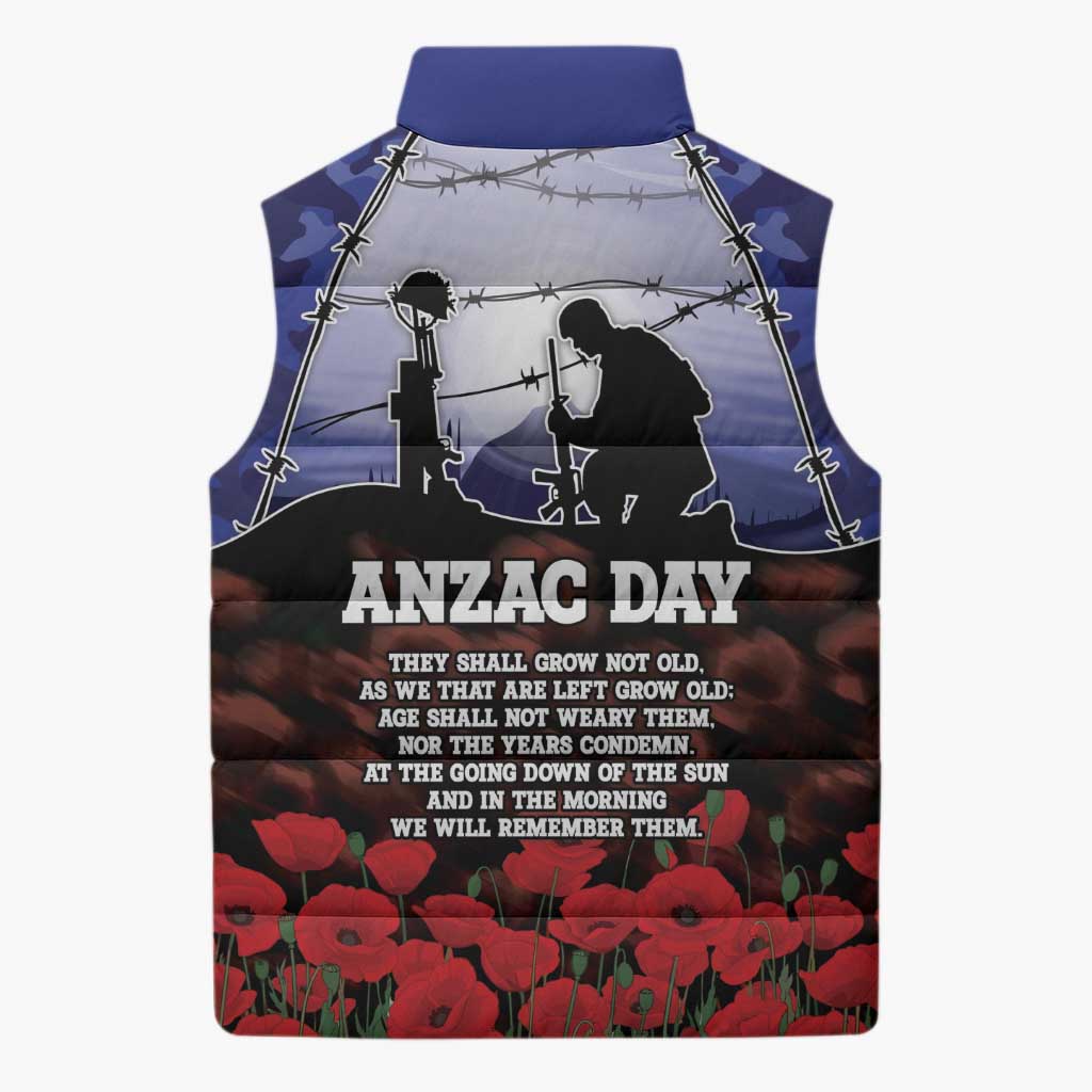 ANZAC Day Sleeveless Puffer Jacket Lest We Forget