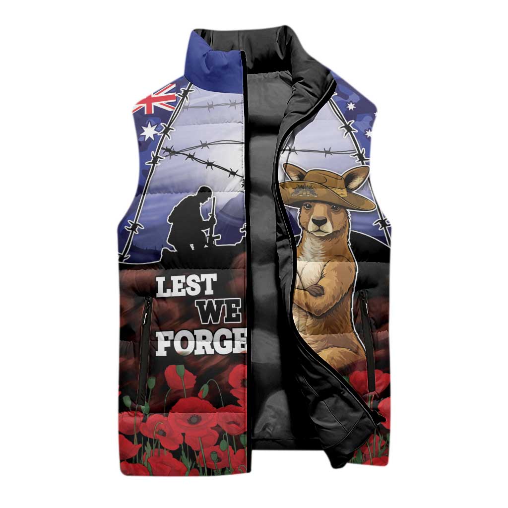ANZAC Day Sleeveless Puffer Jacket Lest We Forget