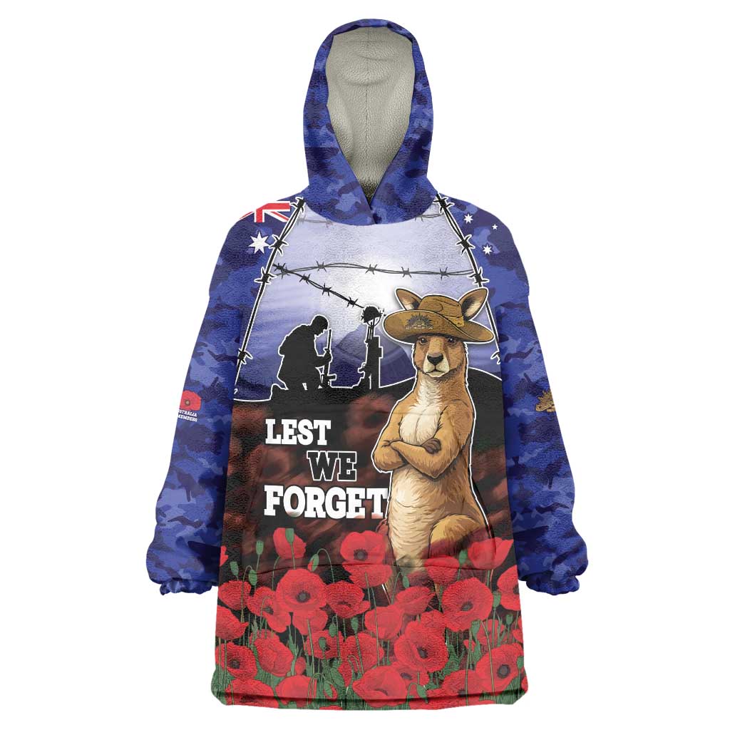 ANZAC Day Wearable Blanket Hoodie Lest We Forget
