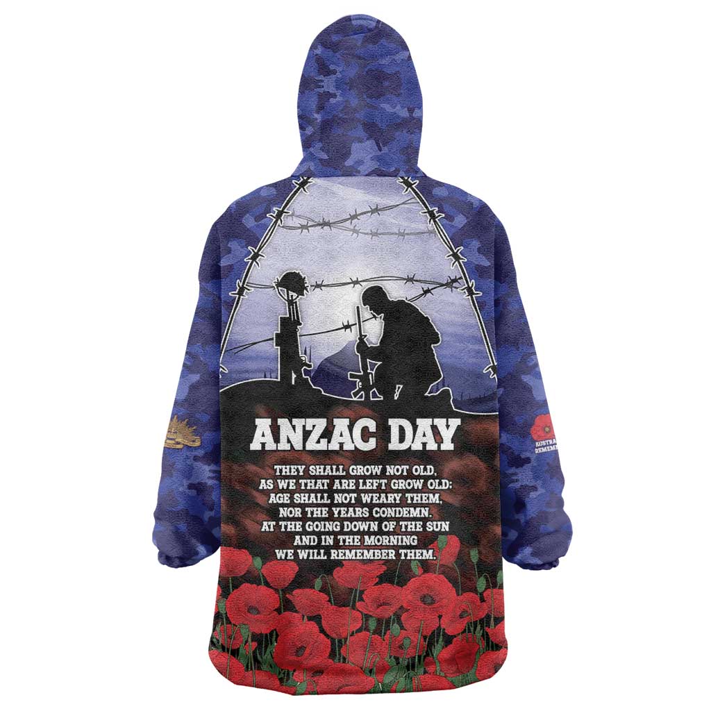 ANZAC Day Wearable Blanket Hoodie Lest We Forget
