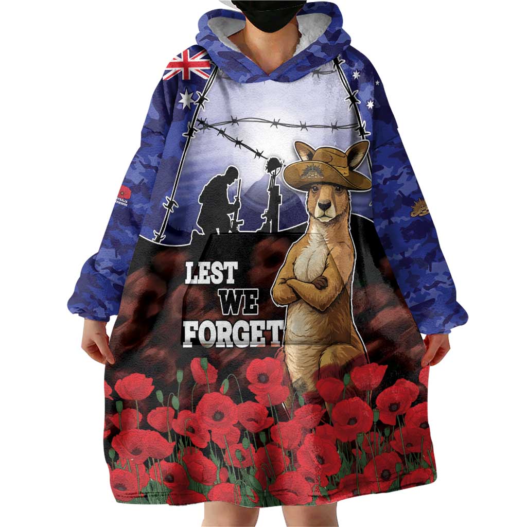 ANZAC Day Wearable Blanket Hoodie Lest We Forget