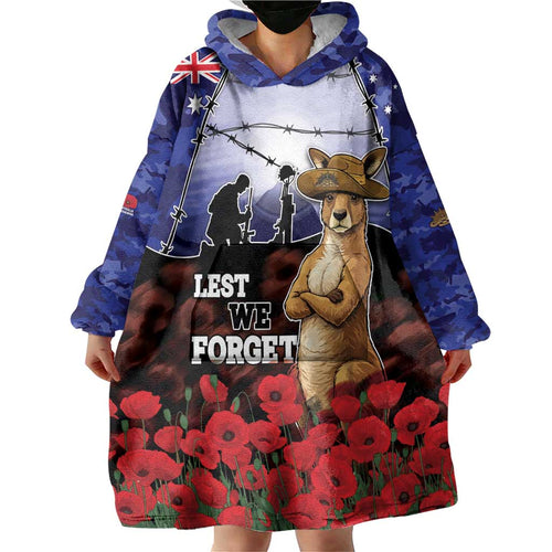 ANZAC Day Wearable Blanket Hoodie Lest We Forget