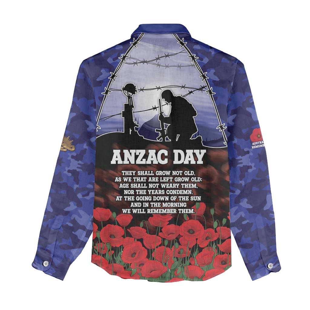 ANZAC Day Women Casual Shirt Lest We Forget