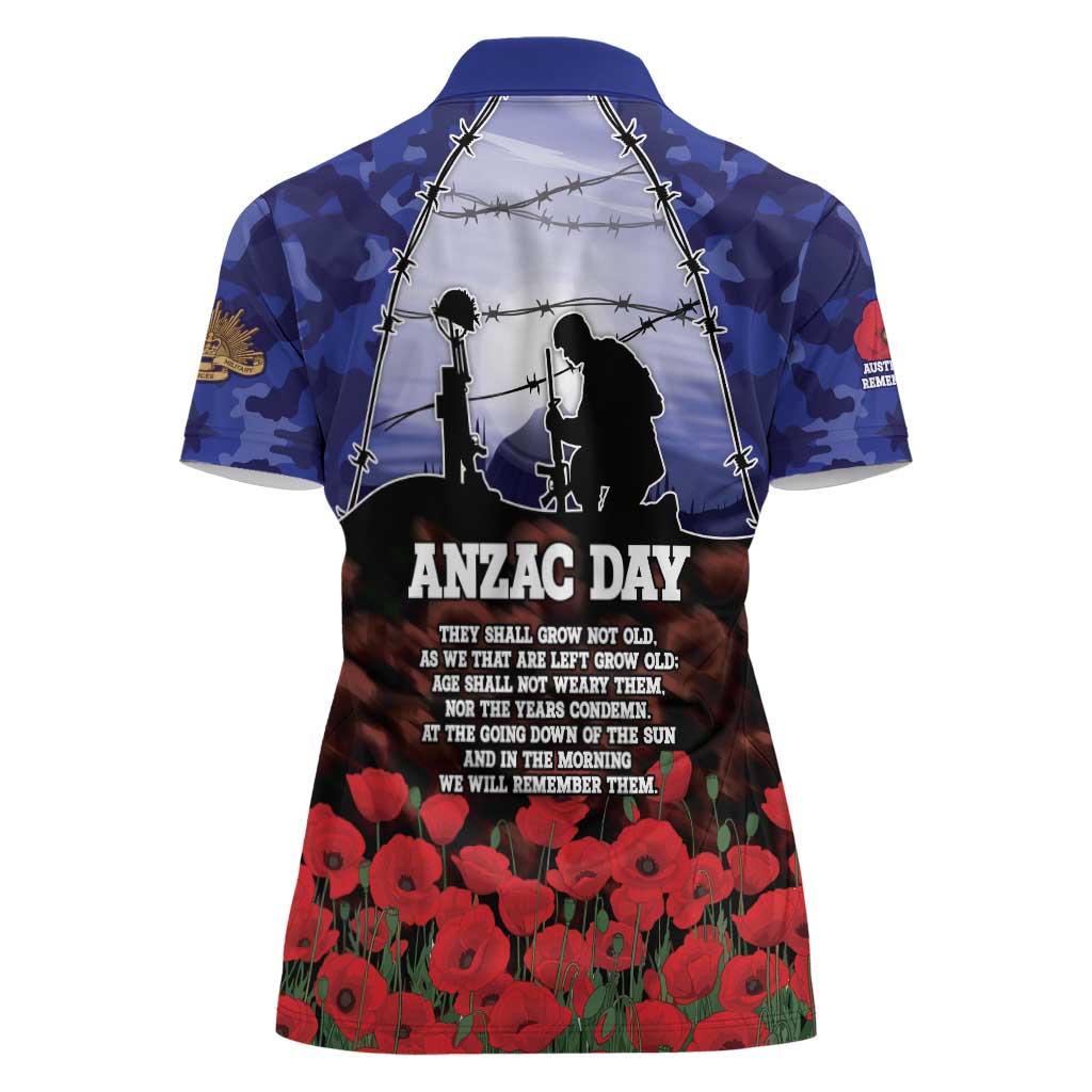 ANZAC Day Women Polo Shirt Lest We Forget