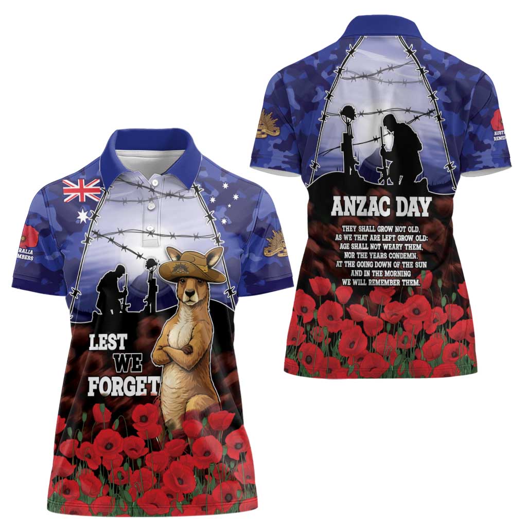 ANZAC Day Women Polo Shirt Lest We Forget