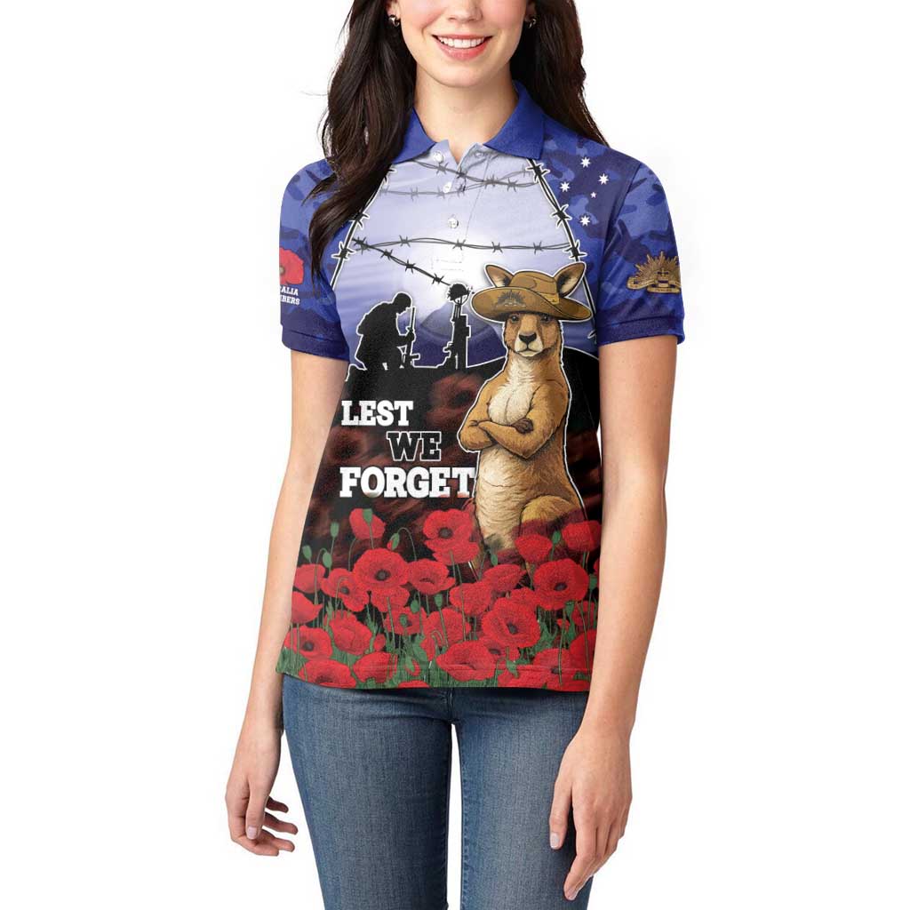 ANZAC Day Women Polo Shirt Lest We Forget