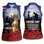 ANZAC Day Women Sleeveless Polo Shirt Lest We Forget