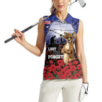 ANZAC Day Women Sleeveless Polo Shirt Lest We Forget