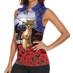ANZAC Day Women Sleeveless Polo Shirt Lest We Forget