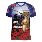 ANZAC Day Women V-Neck T-Shirt Lest We Forget
