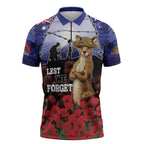 ANZAC Day Zipper Polo Shirt Lest We Forget