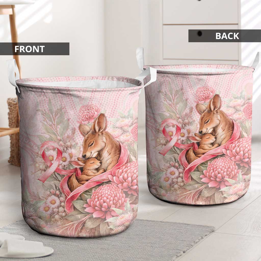 Breast Cancer Awareness Laundry Basket Mother Kangaroo And Ribbon Hope