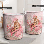 Breast Cancer Awareness Laundry Basket Mother Kangaroo And Ribbon Hope