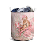 Breast Cancer Awareness Laundry Basket Mother Kangaroo And Ribbon Hope