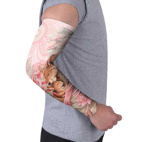 Personalised Breast Cancer Awareness Arm Sleeves Mother Kangaroo And Ribbon Hope