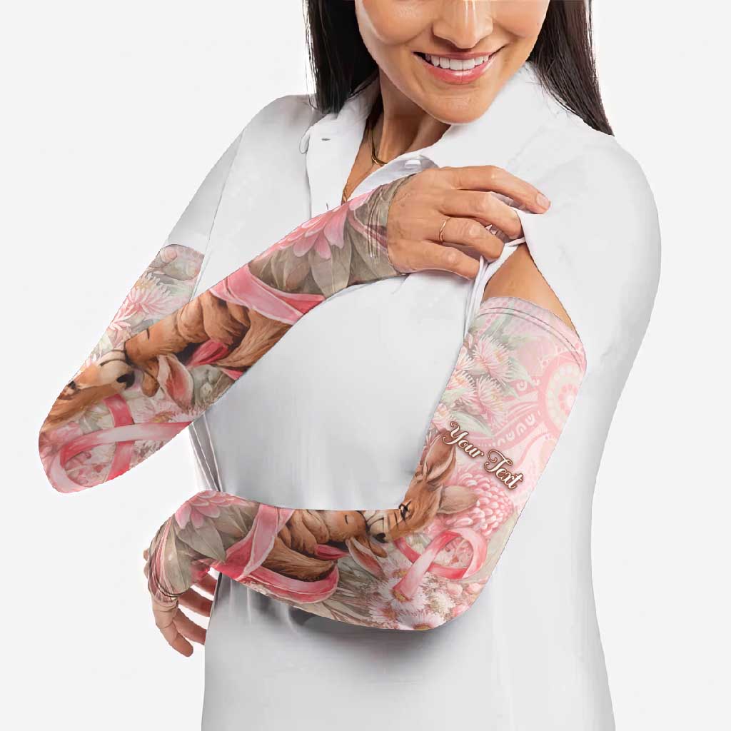 Personalised Breast Cancer Awareness Arm Sleeves Mother Kangaroo And Ribbon Hope