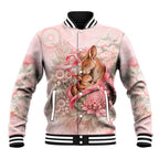 Personalised Breast Cancer Awareness Baseball Jacket Mother Kangaroo And Ribbon Hope