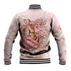 Personalised Breast Cancer Awareness Baseball Jacket Mother Kangaroo And Ribbon Hope