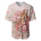 Personalised Breast Cancer Awareness Baseball Jersey Mother Kangaroo And Ribbon Hope