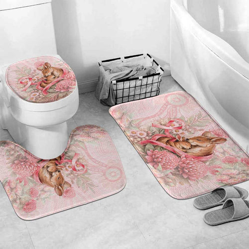 Breast Cancer Awareness Bathroom Set Mother Kangaroo And Ribbon Hope