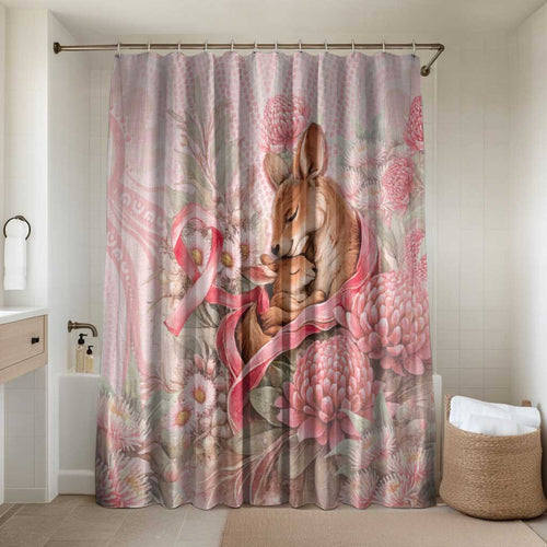 Breast Cancer Awareness Bathroom Set Mother Kangaroo And Ribbon Hope