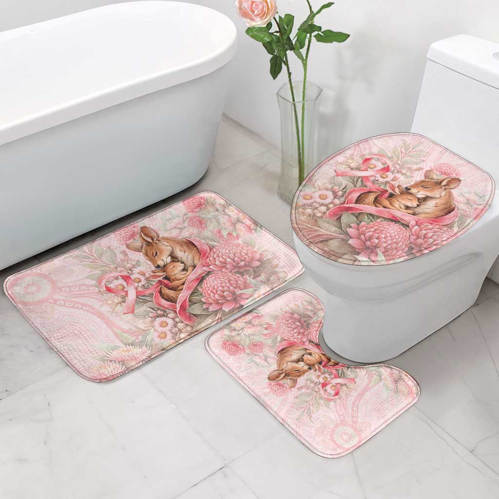 Breast Cancer Awareness Bathroom Set Mother Kangaroo And Ribbon Hope