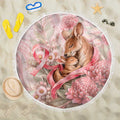 Breast Cancer Awareness Beach Blanket Mother Kangaroo And Ribbon Hope