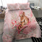 Breast Cancer Awareness Bedding Set Mother Kangaroo And Ribbon Hope