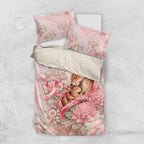 Breast Cancer Awareness Bedding Set Mother Kangaroo And Ribbon Hope