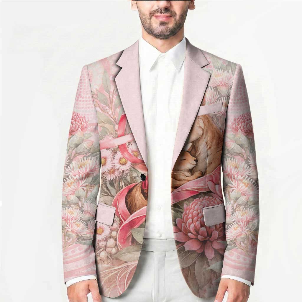 Personalised Breast Cancer Awareness Blazer Mother Kangaroo And Ribbon Hope