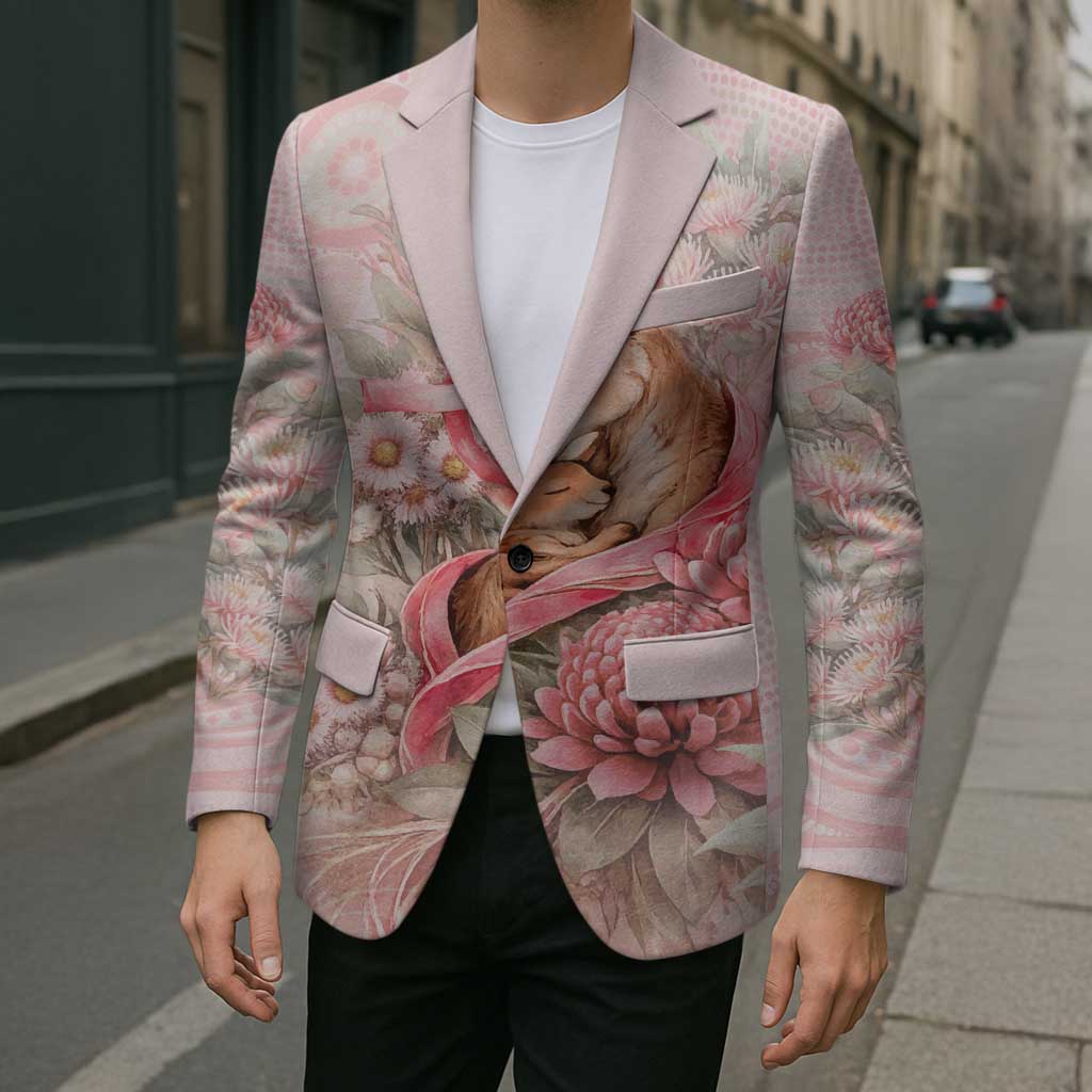 Personalised Breast Cancer Awareness Blazer Mother Kangaroo And Ribbon Hope
