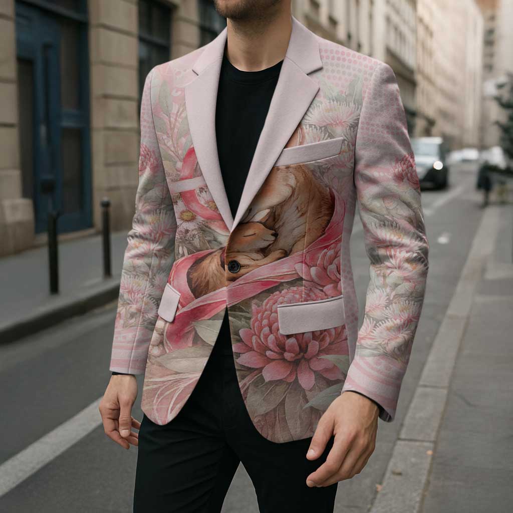 Personalised Breast Cancer Awareness Blazer Mother Kangaroo And Ribbon Hope