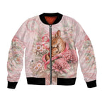 Personalised Breast Cancer Awareness Bomber Jacket Mother Kangaroo And Ribbon Hope