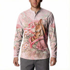 Personalised Breast Cancer Awareness Button Sweatshirt Mother Kangaroo And Ribbon Hope