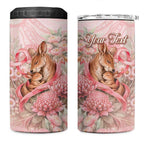 Personalised Breast Cancer Awareness 4 in 1 Can Cooler Tumbler Mother Kangaroo And Ribbon Hope