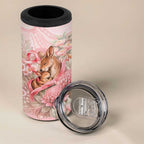 Personalised Breast Cancer Awareness 4 in 1 Can Cooler Tumbler Mother Kangaroo And Ribbon Hope