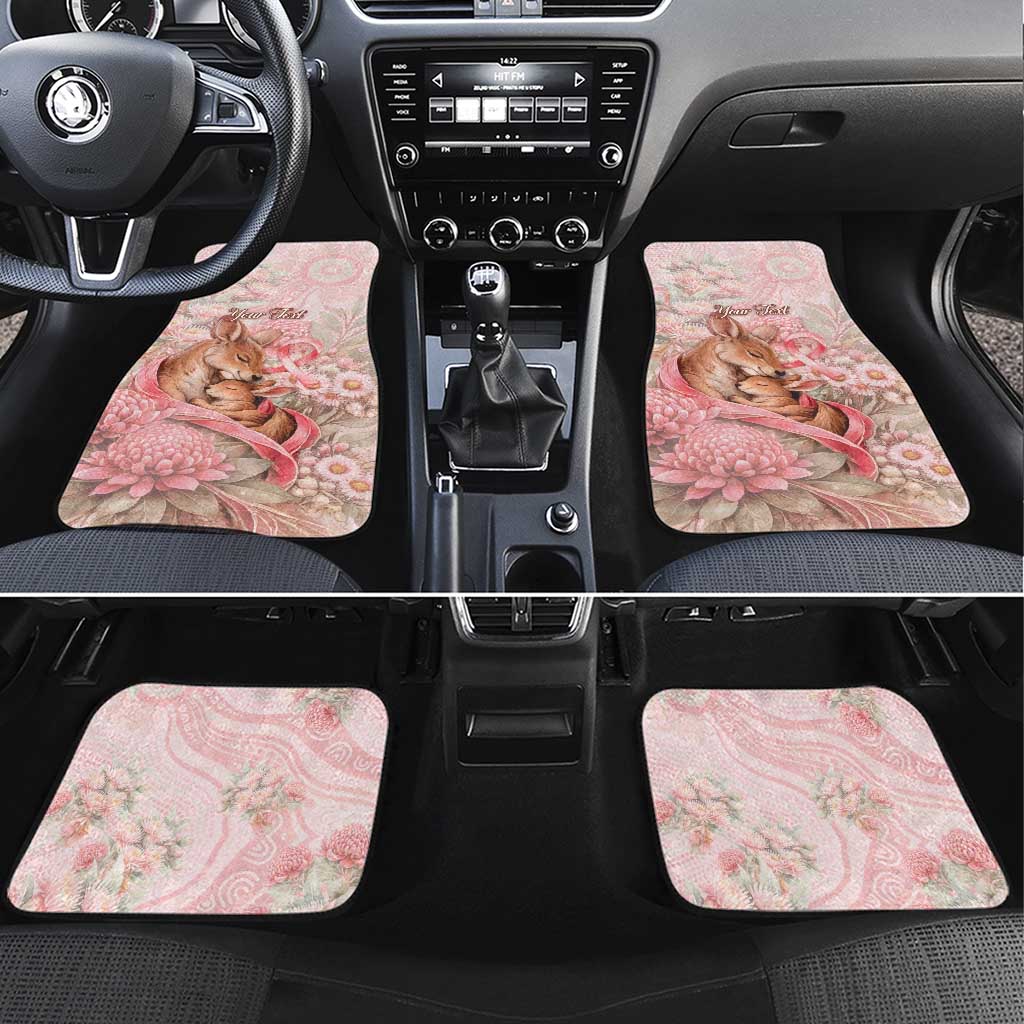 Personalised Breast Cancer Awareness Car Mats Mother Kangaroo And Ribbon Hope